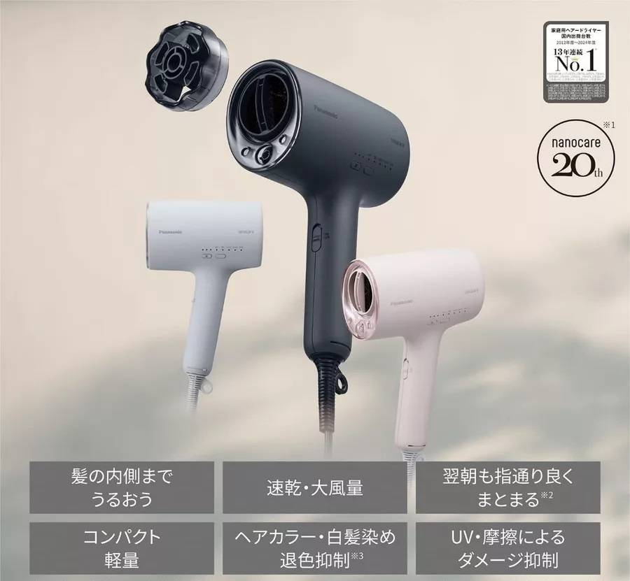 2025最新款 🇯🇵日本境內 Panasonic EH-NA0K 高滲透奈米水離子護色吹風機 大風量 速乾 極潤 炭黑色 櫻花粉 霧灰色 暖白色