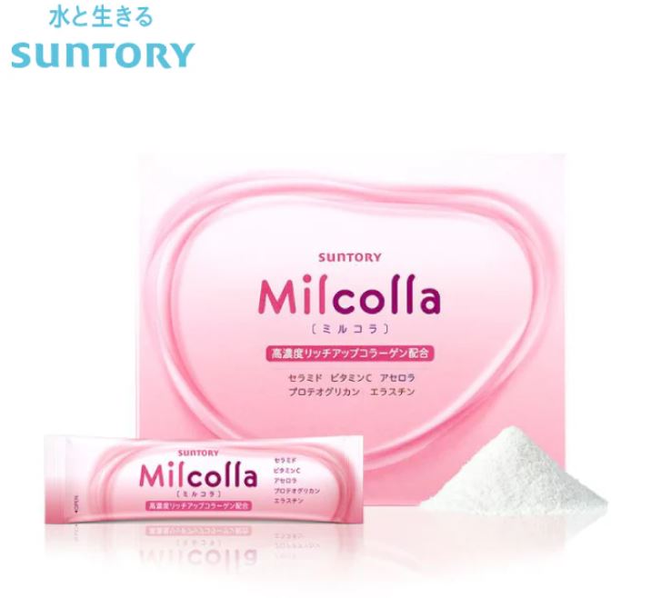 🇯🇵日本境內版  SUNTORY 三得利 Milcolla蜜露珂娜膠原蛋白粉(30包/盒)  *有正版QR防偽碼 (30包/盒)